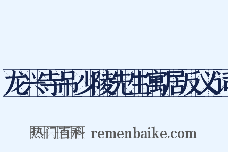龙兴寺吊少陵先生寓居反义词是什么意思的图片